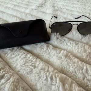 Ray Ban Black on Black Matte Aviator Sunglasses